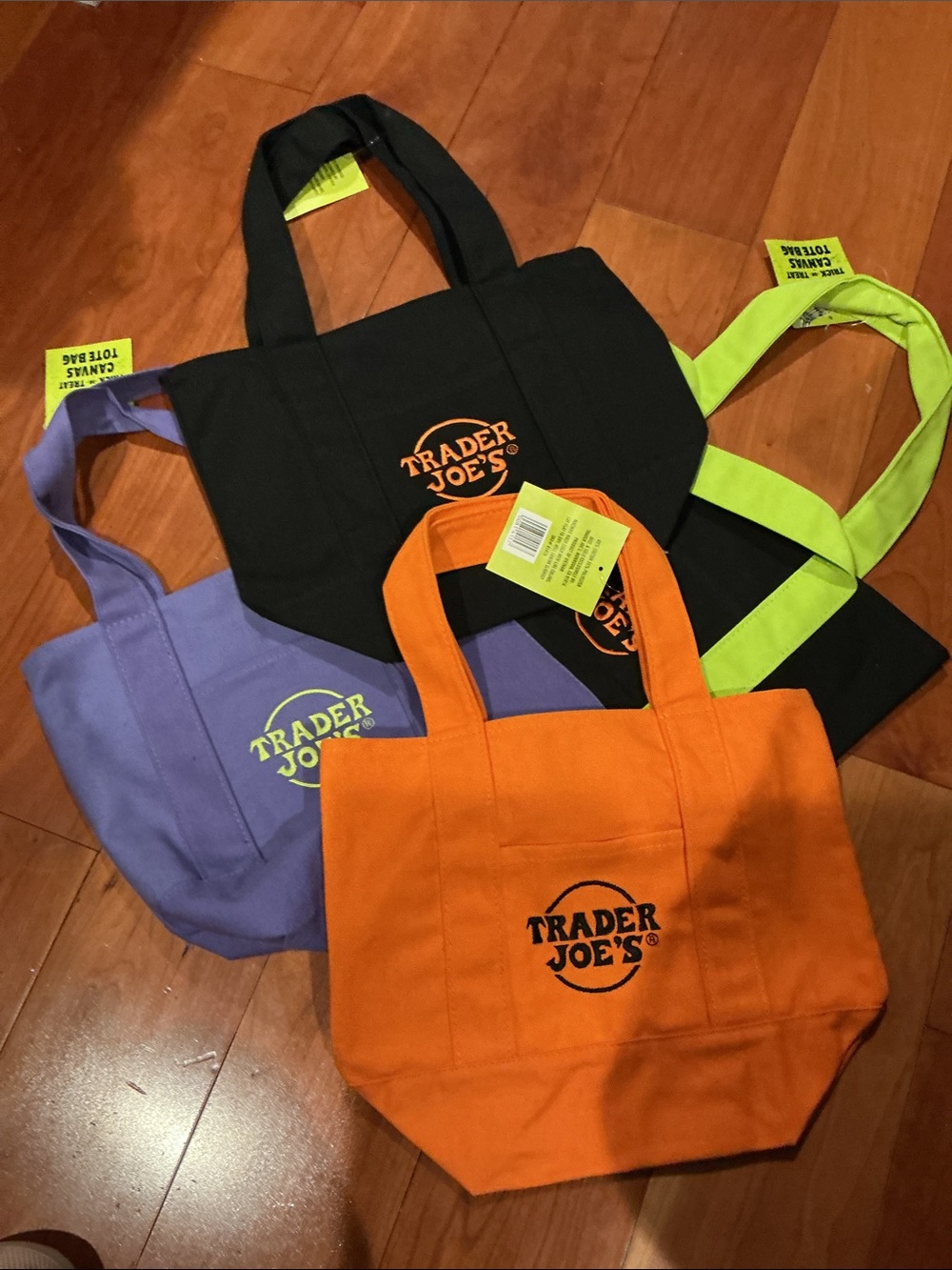 Trader Joe's Trick-or-Treat Mini Canvas Tote Bag Orange